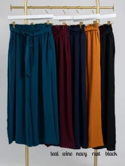 Amazing Airflow Wide Leg Ankle Pants W/ Ribbon Tie | S-3X