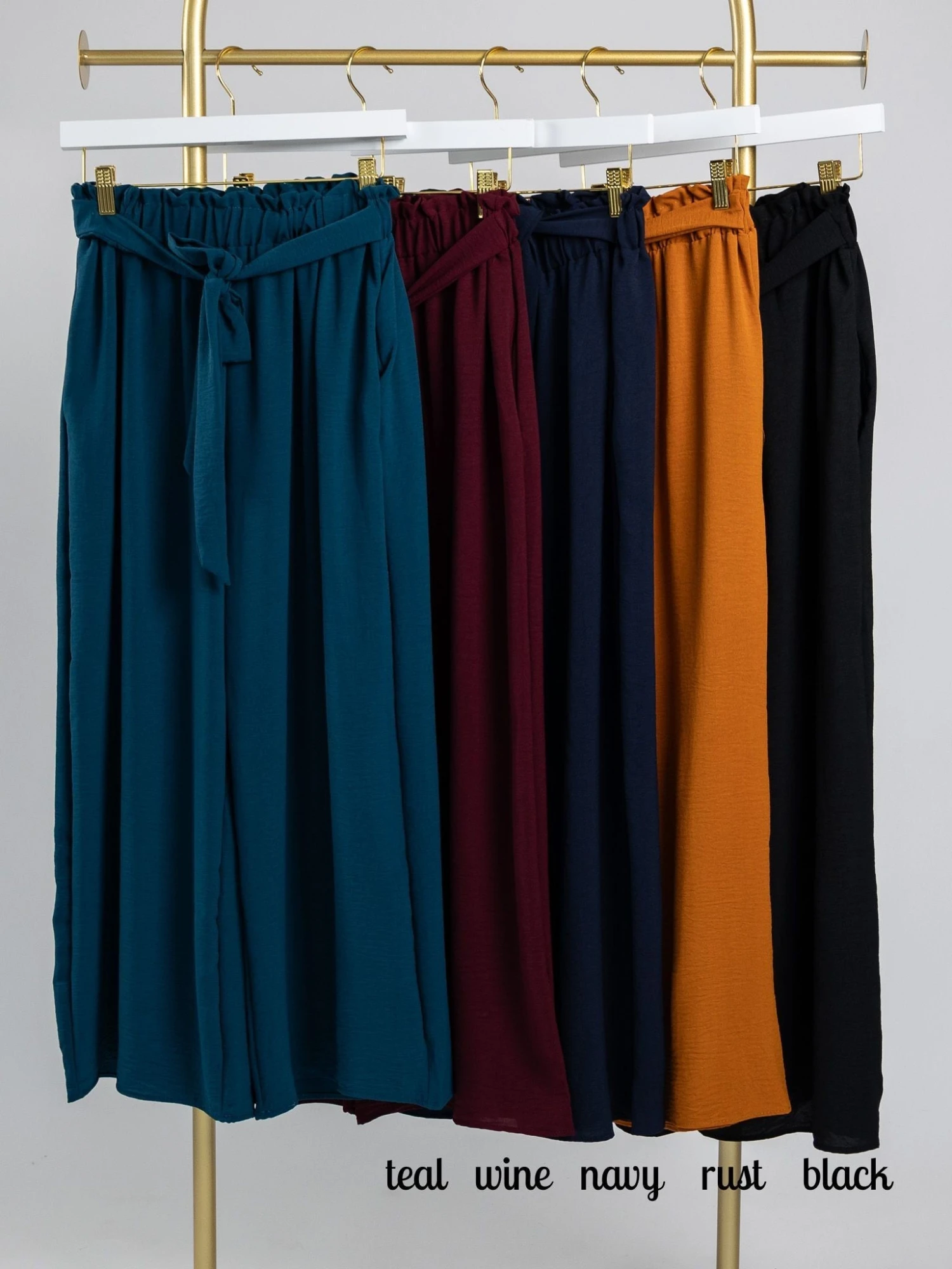 Amazing Airflow Wide Leg Ankle Pants W/ Ribbon Tie | S-3X