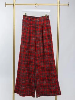 Christmas Check Print Wide Leg Lounge Pajama Pants W/ Pockets | S - 3X