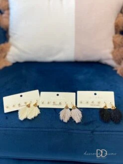 Essence Set Of 3 Stud, Pave, Calf Hair Earring *Final Sale*