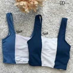 Coral Reef Square Neck Color Block Swim Top | S-3XL *Final Sale*