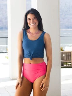 Coral Reef Knotted Front Swim Top| S-3XL *Final Sale*