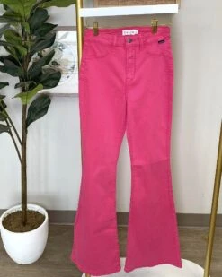 High Rise Super Flare Jeans W/ Raw Hem | 1-13