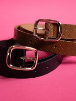 Rounded Rectangle Buckle Belt Duo*Final Sale*