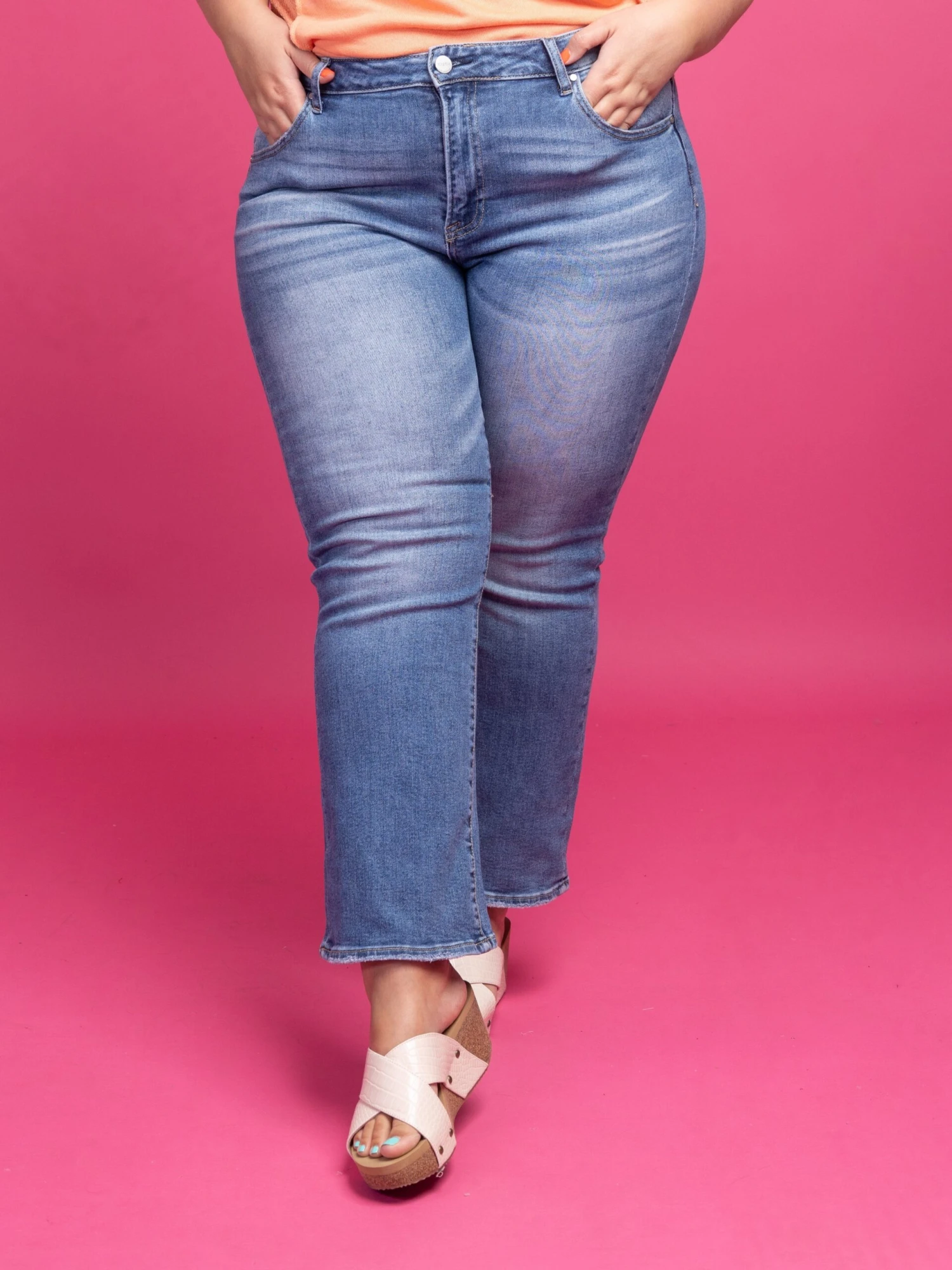 Risen Mid Rise Cropped Flare Jeans | 0-3X - Image 2