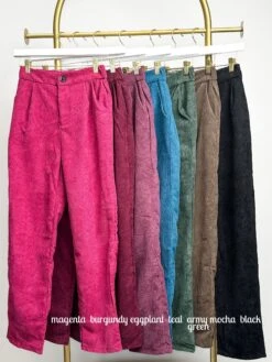 Zenana High Rise Corduroy Pants W/ Pockets| S-3X
