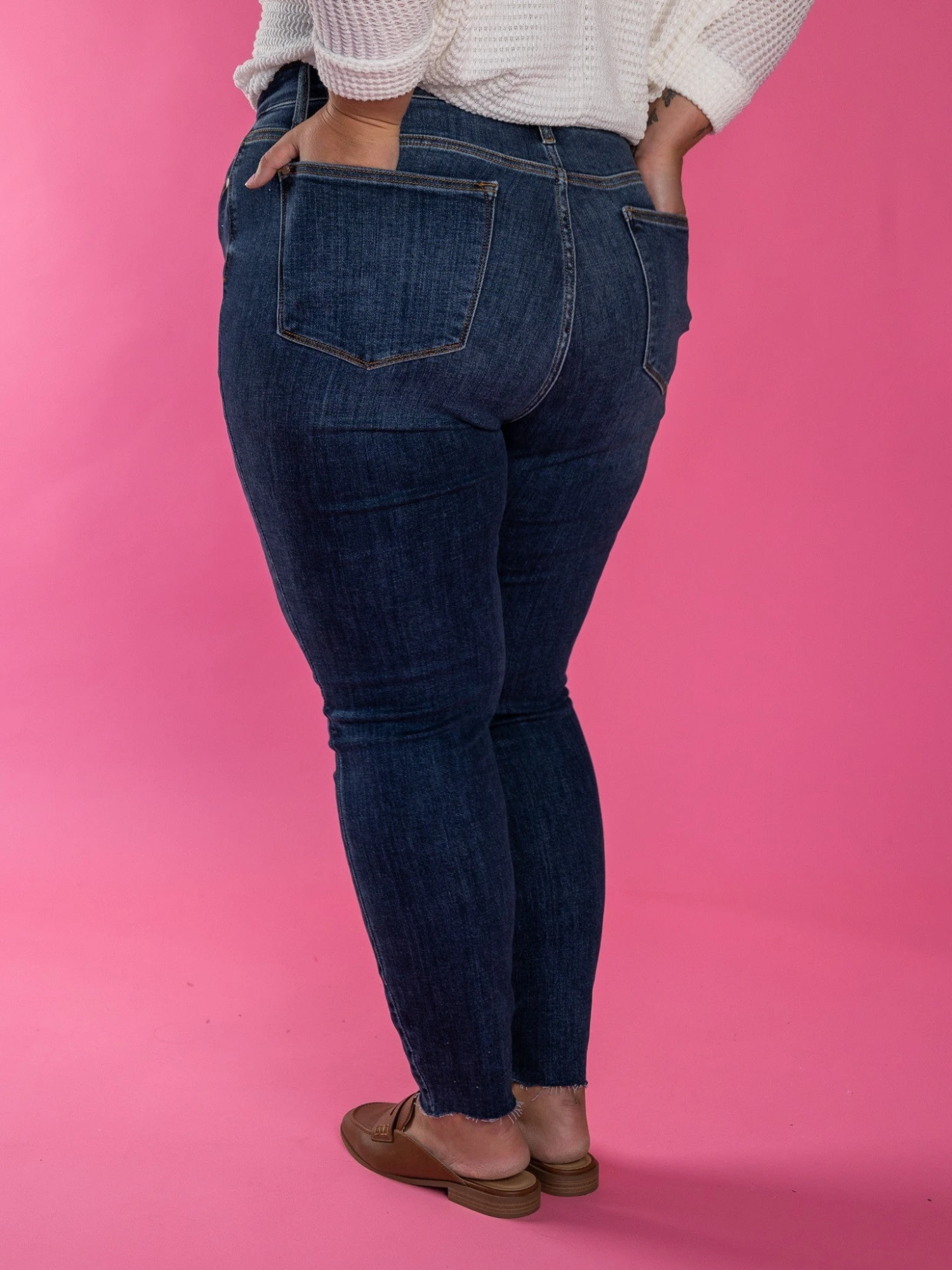 Judy High Rise Button Fly Cut Off Raw Hem Skinny Jeans | 0 - 24 - Image 3