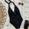 One Pieces V Neck Swimsuit With Tie At Neck *Final Sale*