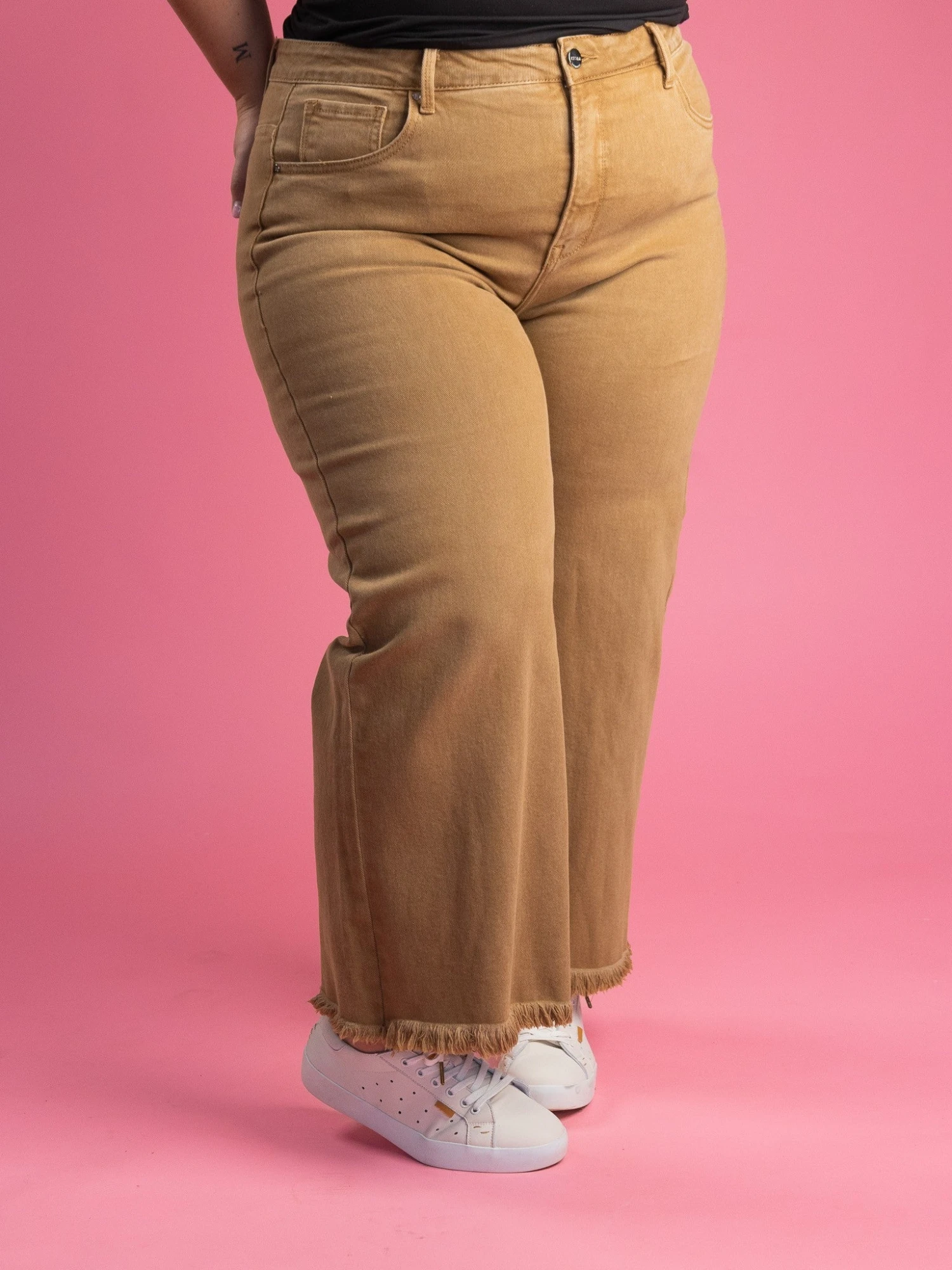 Risen High Rise Tummy Control Crop Wide Leg Frayed Pants | 0-3X