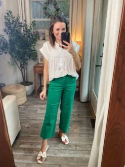 Judy Blue High Waist Garment Dyed Tummy Control Crop Wide Leg Jean | 0 - 24