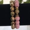 Wood Texture Metal Stretch Bracelet Set