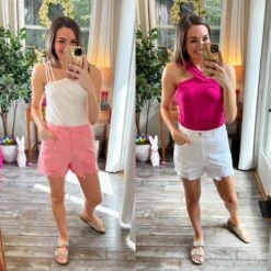 Shorts W/ Distressed Hem | S-3XL *Final Sale*