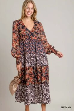 Floral And Animal Print Tiered Maxi | S - L Umgee