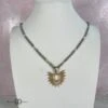 Frosted Grey Beaded Cutout Sunburst Necklace *Final Sale*