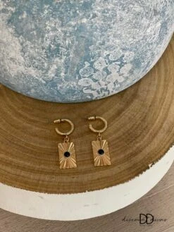 Essence Rectangle Sunburst With Semi-Precious Stone *Final Sale*